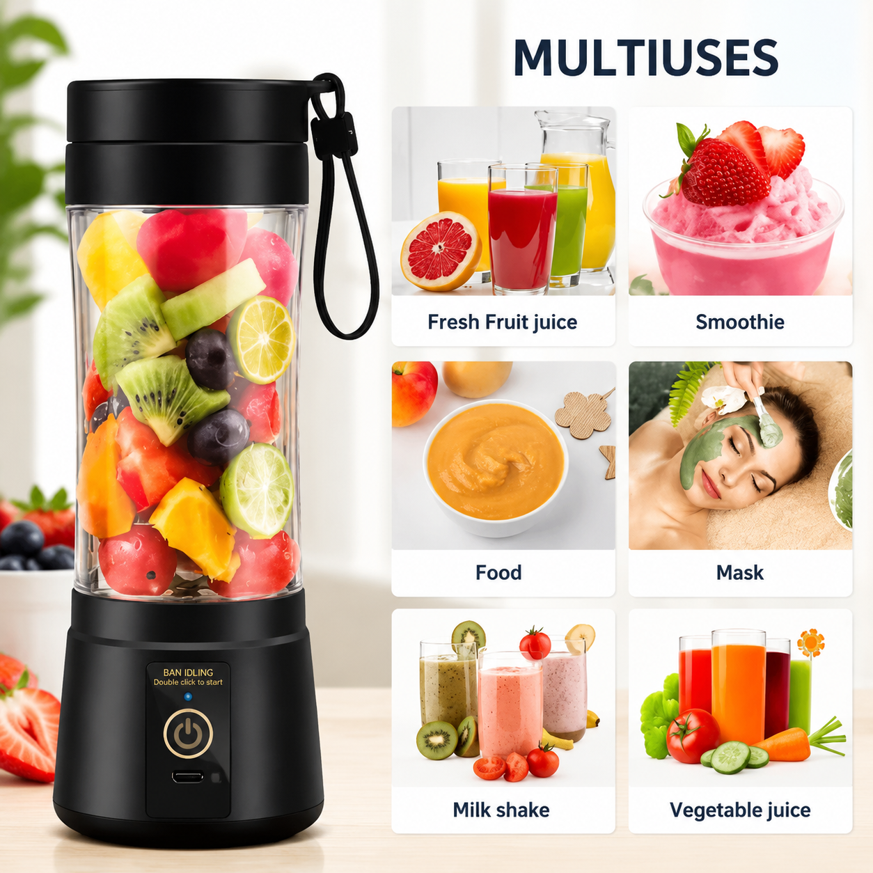 Portable USB Rechargeable Blender