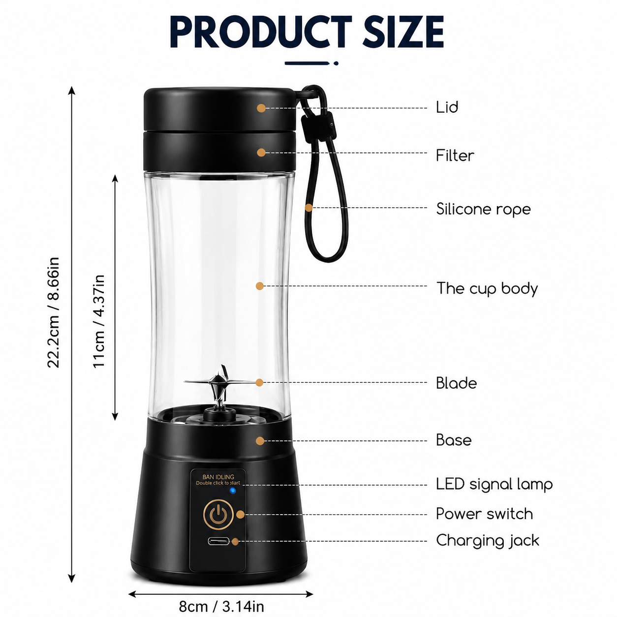 Portable USB Rechargeable Blender