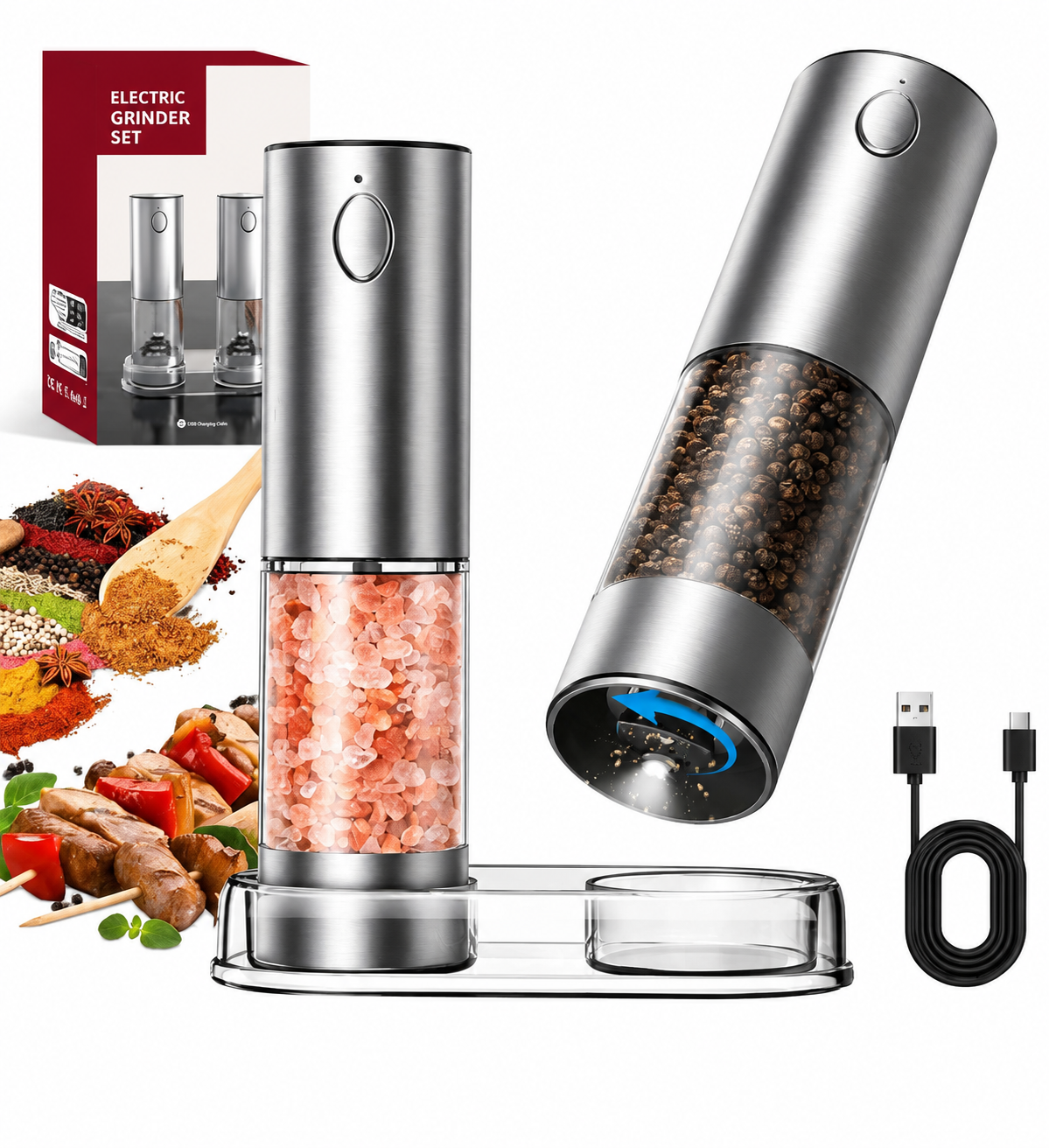Stainless Steel Electric Spice Grinder